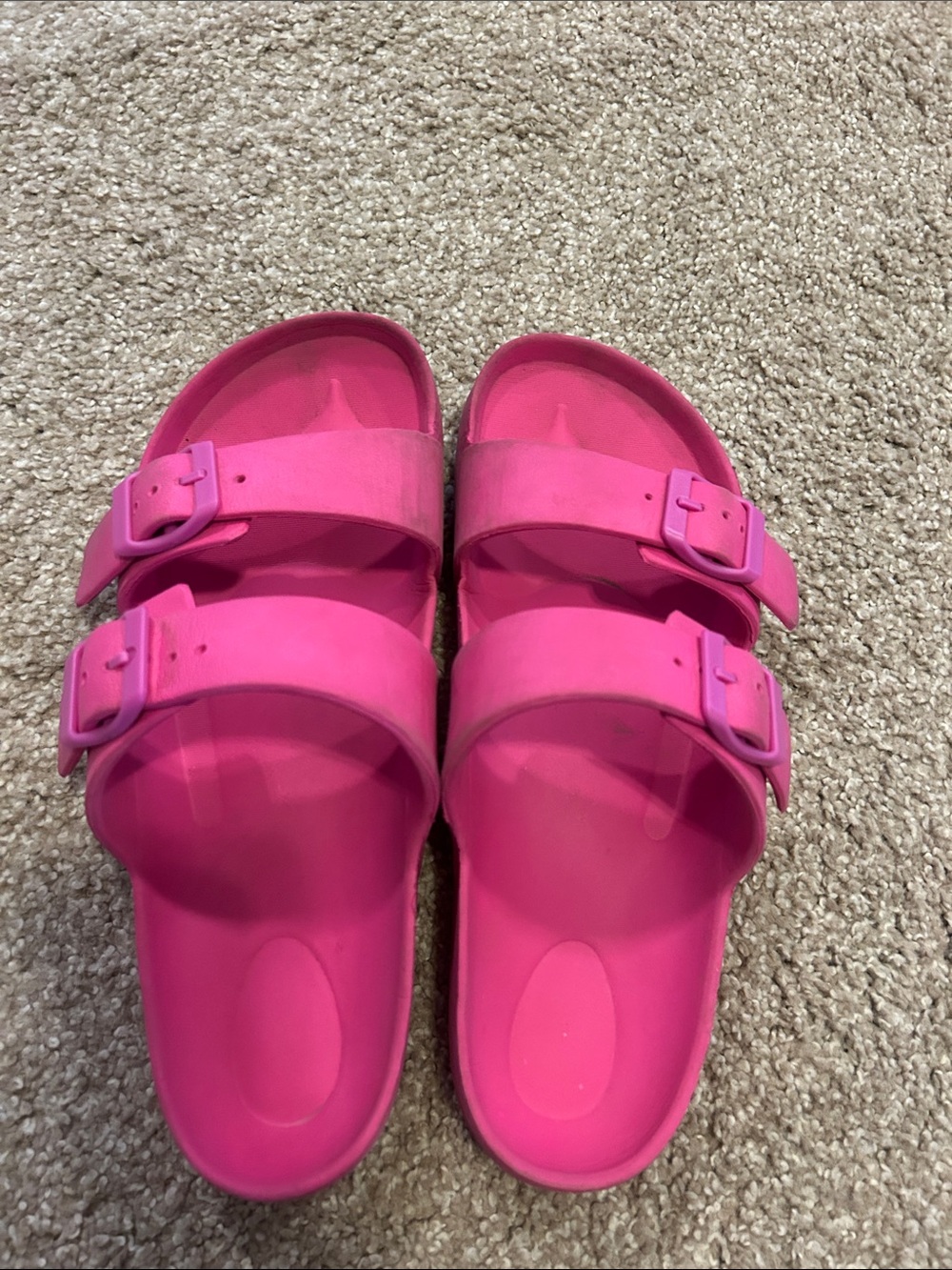Target Girls Hot Pink Double-Buckle Slide Sandals